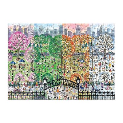 Galison Dřevěné puzzle Psí park 4 roční období 250 dílků