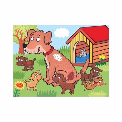 Dino Dřevěné kostky Domácí zvířátka 12 ks