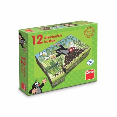 Dino Dřevěné kostky Krtek a přátelé 12 ks