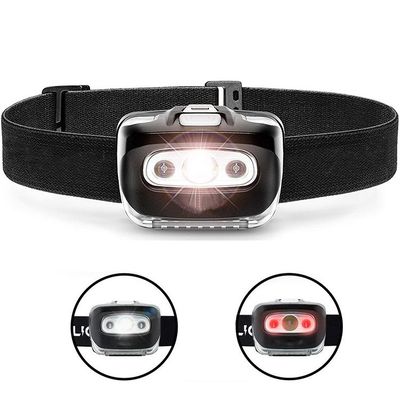 Solight čelová LED svítilna, 3W + červené světlo, 3x AAA