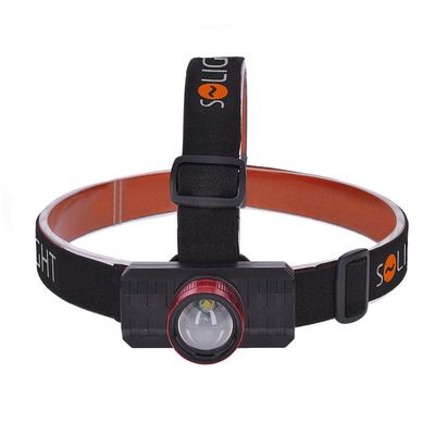Solight LED čelová nabíjecí svítilna, 3W,150lm, zoom, Li-ion, USB