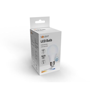 Solight LED žárovka, klasický tvar, 12W, E27, 6000K, 270°, 1020lm