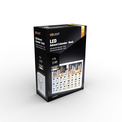 Solight LED adventní kalendář - kniha, 8x LED, 40x30cm, 2x AAA