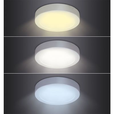 Solight LED mini panel CCT, přisazený, 18W, 1530lm, 3000K, 4000K, 6000K, kulatý