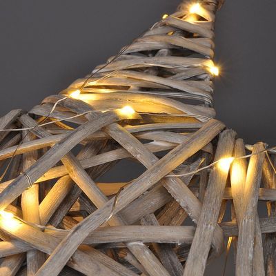 Solight LED ratanová hvězda, 40x LED, 2xAA, 40cm