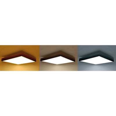 Solight LED stropní osvětlení s dálkovým ovládáním, čtvercové, dekor dřeva, 3000lm, 40W, 45x45cm