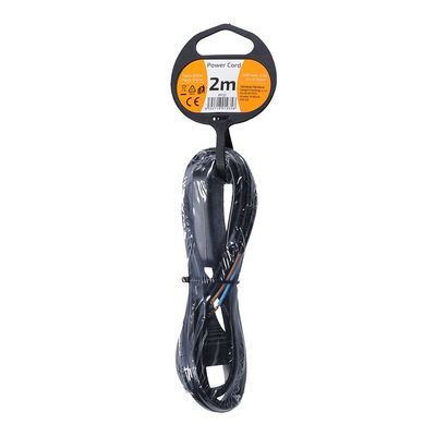 Solight flexo kabel, 2m, 2 x 0,75mm2, černá, plochá, vypínač