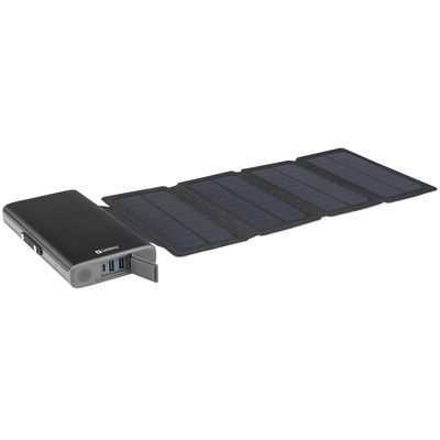 Sandberg Solar 4-Panel Powerbank 25000 mAh, solární nabíječka, černá