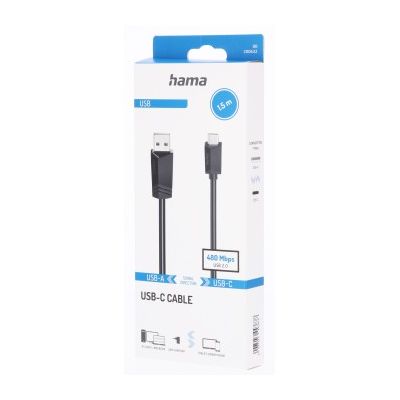 Hama USB-C 2.0 kabel typ A-C 1,5 m