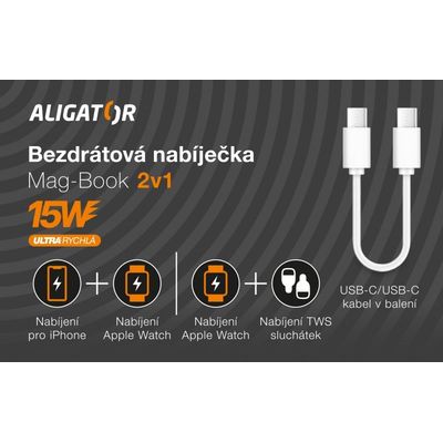 Aligator Mag-Book 2v1 15W, bílá