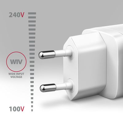 AXAGON ACU-PQ30W, Sil nabíječka do sítě 30W, 2x port (USB-A + USB-C), PD3.0/PPS/QC4+/SFC/AFC/Apple, bílá