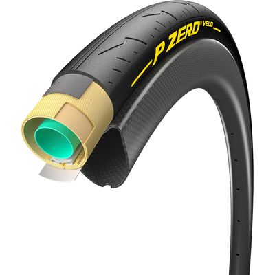 Plášť Pirelli P ZERO Velo TUBULAR, 25 - 622, TechBELT, 320 tpi, YellowSOFT, Black