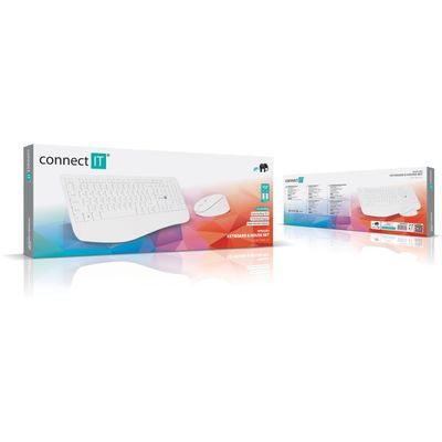 CONNECT IT Combo bezdrátová bílá klávesnice + myš, CZ + SK layout