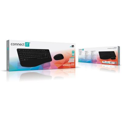 CONNECT IT Combo bezdrátová černá klávesnice + myš, CZ + SK layout