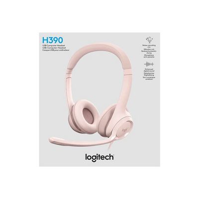 Logitech H390 USB Computer Headset, Rose