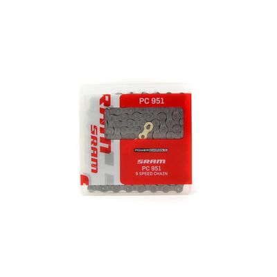 Řetěz SRAM PC951, 114 článků PowerLink gold spojka, 9 rychlostí