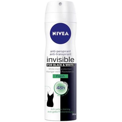 Nivea Invisible Black & White Antiperspirant Spray Fresh deodorant ve spreji 150 ml Pro ženy