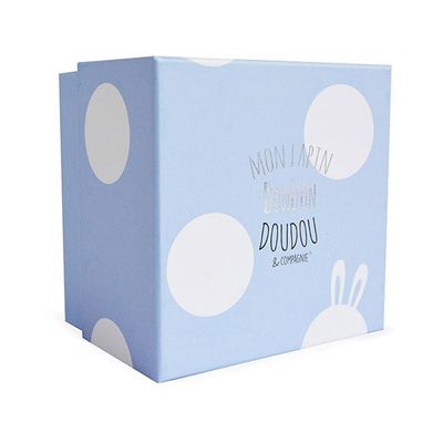 Doudou Dárková sada - Plyšový králíček modrý 20 cm