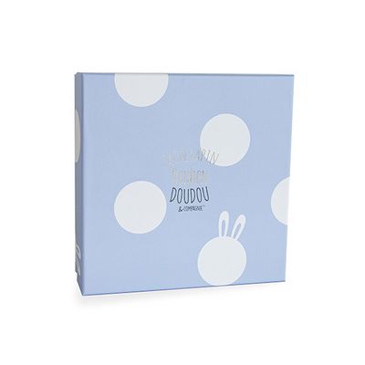 Doudou Dárková sada - Plyšový králíček modrý 26 cm