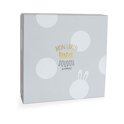 Doudou Dárková sada - Plyšový králíček krémový 26 cm
