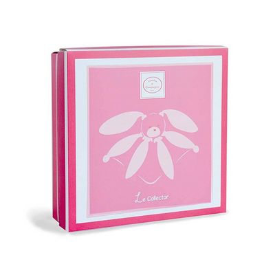 Doudou Dárková sada - plyšový muchláček králíček růžový 28 cm