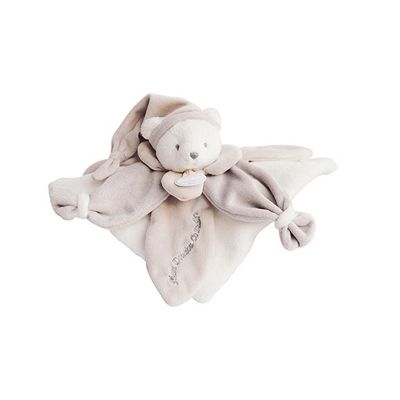 Doudou Dárková sada - plyšový muchláček béžový medvídek 24 cm