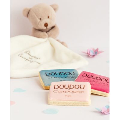 Doudou Dárková sada - medvídek s muchláčkem 10 cm