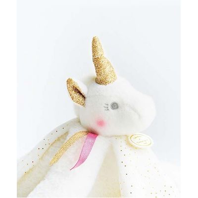Doudou Dárková sada - plyšový muchláček jednorožec  22 cm