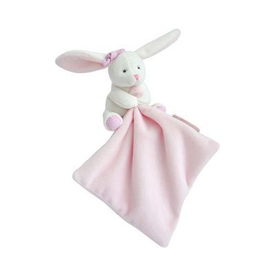 Doudou Dárková sada růžová - králíček s muchláčkem 10 cm
