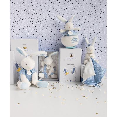 Doudou Dárková sada - králíček námořník s muchláčkem 10 cm