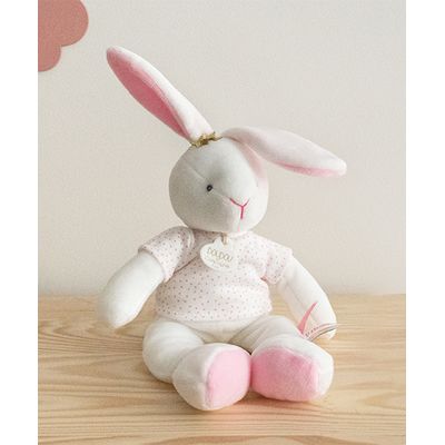 Doudou Dárková sada - Plyšová hračka růžový zajíček - hvězda 25 cm