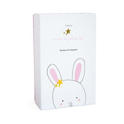 Doudou Dárková sada - Plyšový  růžový králíček hrající melodii 14 cm