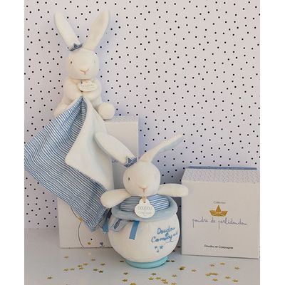 Doudou Dárková sada - Plyšový králíček námořník hrající melodii 14 cm