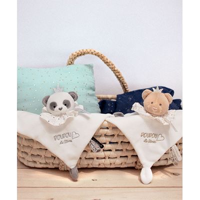 Doudou Dárková sada - plyšový muchláček panda 20 cm