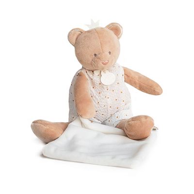 Doudou Dárková sada - plyšová hračka medvídek s dečkou 28 cm