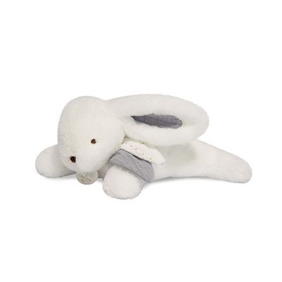 Doudou Dárková sada - Plyšový králíček s bílou bambulkou 25 cm