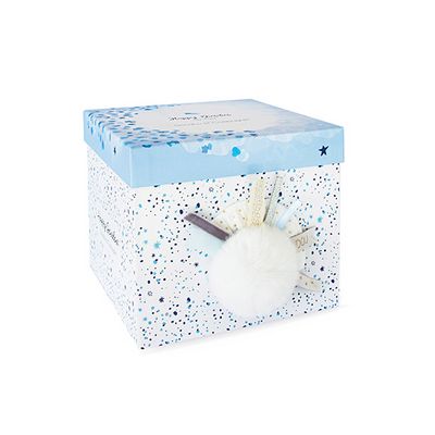 Doudou Dárková sada - Plyšový králíček s bílou bambulkou 25 cm