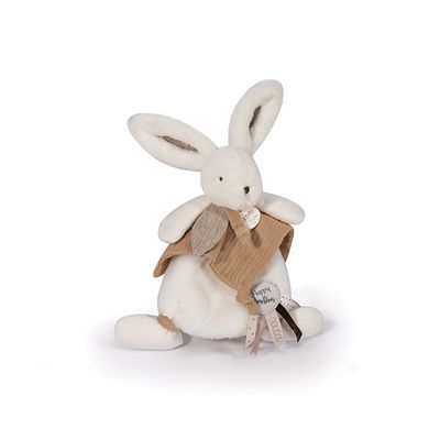 Doudou Dárková sada - Plyšový králíček s muchláčkem 25 cm béžová