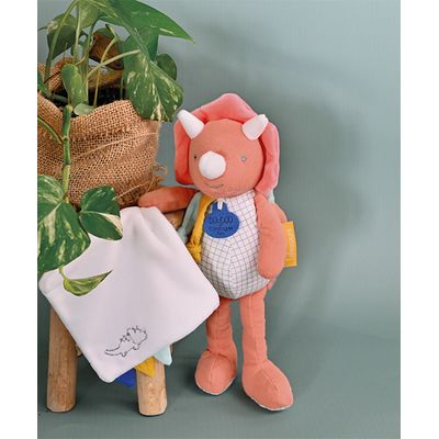 Doudou Dárková sada - dinosaurus s dečkou 25 cm