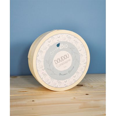 Doudou Dárková sada - Plyšový  králiček s růžovou dečkou z  BIO bavlny 15 cm