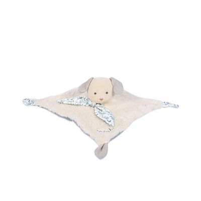 Doudou Dárková sada - Plyšový králíček s béžovou dečkou z  BIO bavlny 25 cm