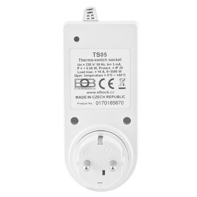 ELEKTROBOCK teplotně spínaná zásuvka TS05