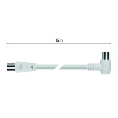 Anténní koaxiální kabel stíněný 15m – úhlová vidlice