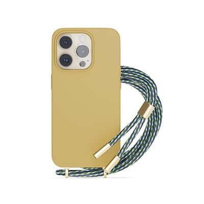 EPICO silikonový kryt se šňůrkou pro iPhone 13 / 14 (6,1) - písková