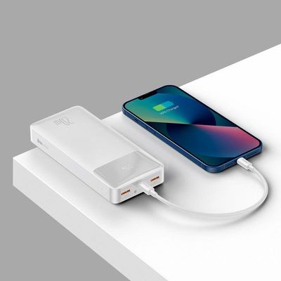 Baseus Bipow powerbanka s digitálním displejem 20000mAh 20W bílá