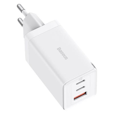 Baseus GaN5 Pro rychlonabíjecí adaptér 2x USB-C + USB-A 65W bílá