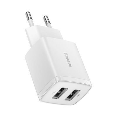 Baseus kompaktní nabíječka 2U 10.5W bílá