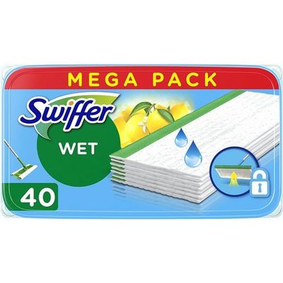 Swiffer Wet Citrus Fresh Náhradní vlhčené ubrousky na podlahu, 40 ks