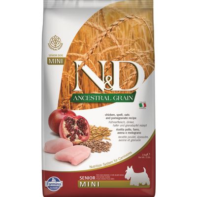N&D LG DOG Senior Mini Chicken & Pomegranate 2,5kg granule pro psy