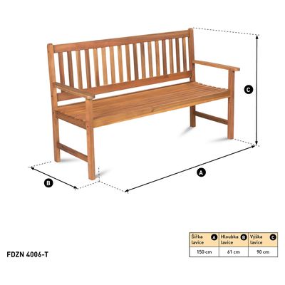 Fieldmann FDZN 4006-T 3- místná zahradní lavice